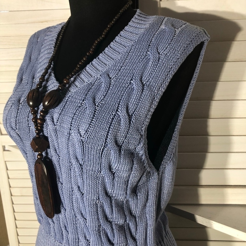 vintage Y2K sweater vest preppy style cable knit academia school girl grunge s - Picture 6 of 8